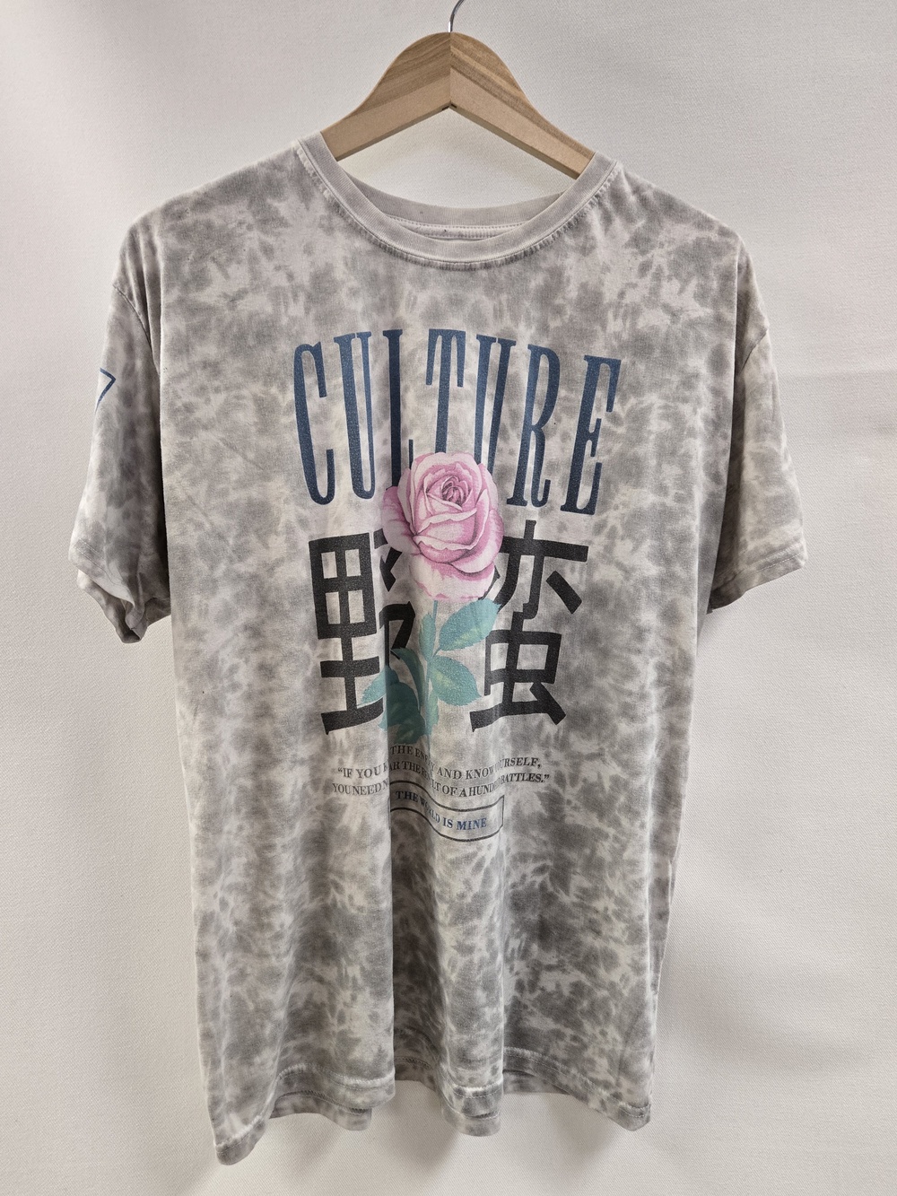 Fresh Laundry Shirt Mens Large Gray Tie Dye Rose Culture Graphic Tee Streetwear